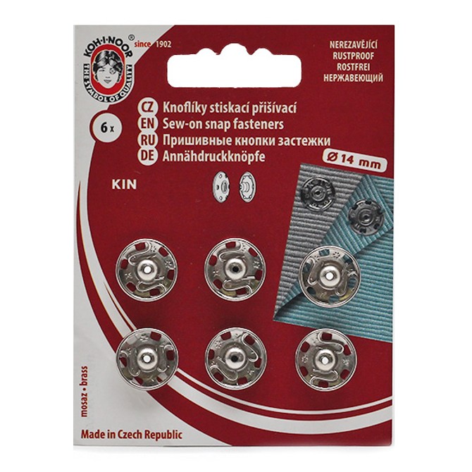 KIN Knoflíky stiskací patentky Ms průměr 14mm (vel. 5)