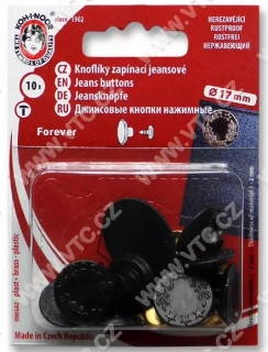Knoflík riflový FOREVER 7 černý nikl blistr 86011