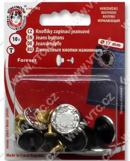 Knoflík riflový FOREVER 7 nikl blistr 86166