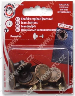 Knoflík riflový FOREVER 7 staroměď, antik blistr 86117