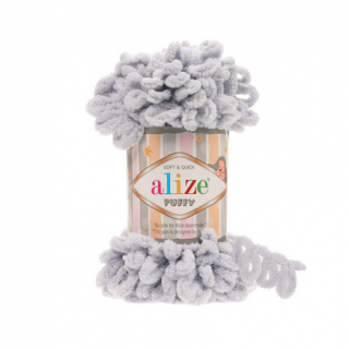 Priadza Alize Puffy 416 - světle šedá