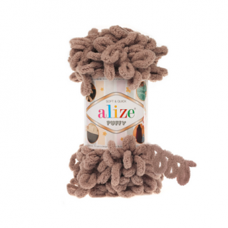 Priadza Alize Puffy 530 - šedohnědá