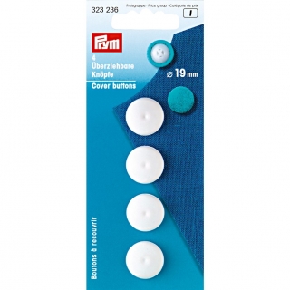 Knoflíky potahovací 19 mm bílé